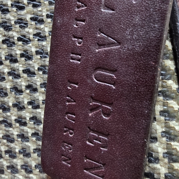 Ralph Lauren Elegant Brown Houndstooth Shoulder Bag Vintage 9"H 11-1/2"W 3"D - Picture 11 of 13